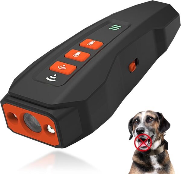 Ultrasonic Dog Bark Deterrent Device with Flashlight and Multi-Function Training Modes
