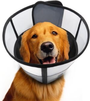 Soft Recovery Dog Cone Collar Adjustable Protective E-Collar for Post-Surgery Use