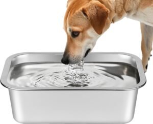 Large Stainless Steel Dog Water Bowl for Outdoor and Indoor Use