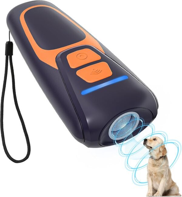 Handheld Ultrasonic Dog Bark Deterrent Device with LED Indicator and Wrist Strap