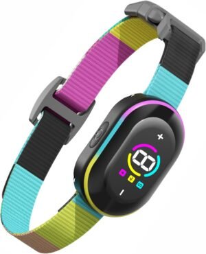Smart Dog Training Collar with LED Display and Adjustable Colorful Strap