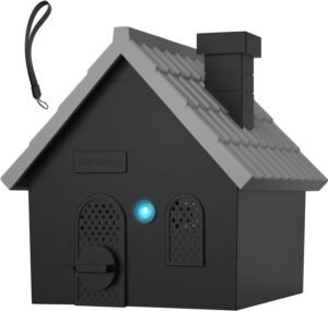 Outdoor Ultrasonic Dog Bark Control Device in House Shape with Hanging Strap